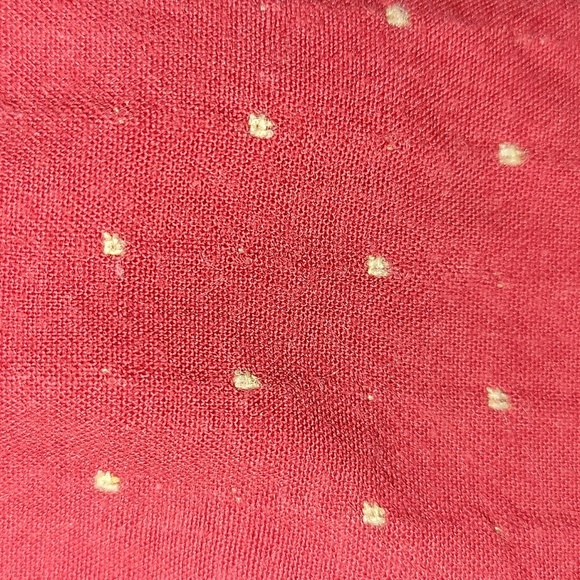 Embroidered Red Polka Dot Mini Dress Cap Sleeve Waist Tie Buttons XS Small - Picture 3 of 6